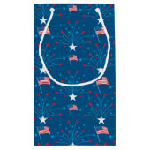 Petit Sac Cadeau Drapeaux et feux d'artifice des Etats-Unis (Dos)