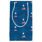 Petit Sac Cadeau Drapeaux et feux d'artifice des Etats-Unis (Devant)