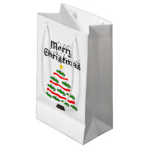 Petit Sac Cadeau Drôle Alligator Cartographie d'arbre de Noël