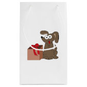Petit Sac Cadeau Drôle chien de dessin animé avec présent (Dos)