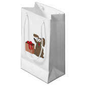 Petit Sac Cadeau Drôle chien de dessin animé avec présent (Devant Angle)