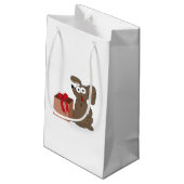 Petit Sac Cadeau Drôle chien de dessin animé avec présent (Dos Angle)