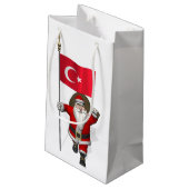 Petit Sac Cadeau Drôle Père Noël Avec Drapeau De Turquie (Dos Angle)