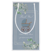 Petit Sac Cadeau Dusty Blue Baby Carriage Custom Sign (Devant)