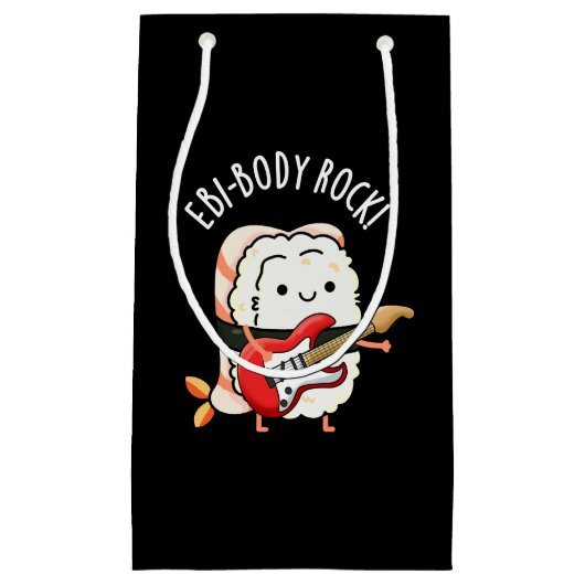 Petit Sac Cadeau Ebi-body Rock Funny Rocker Sushi Pun Dark BG (Devant)