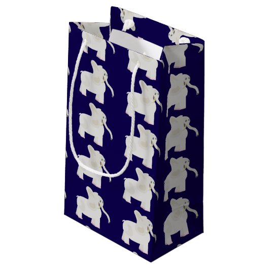 Petit Sac Cadeau Échange cadeau d'éléphant blanc de dessin animé (Dos Angle)