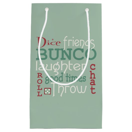 Petit Sac Cadeau Échange de cadeaux de Noël Bunco (Devant)