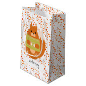 Petit Sac Cadeau Écureuil Brown rougeâtre dans un pull vert (Dos Angle)