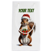 Petit Sac Cadeau écureuil de Noël (Devant)