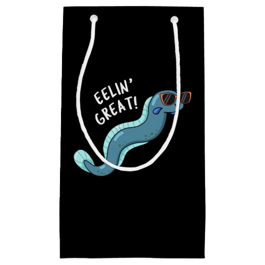 Petit Sac Cadeau Eelin Great Funny Slippery Eel Pun Dark BG (Devant)