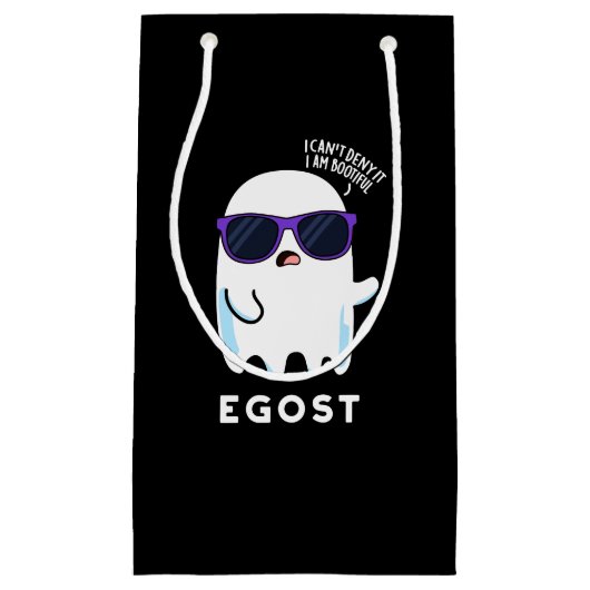 Petit Sac Cadeau Egost Funny Halloween Ego Ghost Pun Dark BG (Devant)