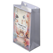 Petit Sac Cadeau Eiffel Tower Butterflies and Flowers Thank You (Devant Angle)