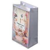 Petit Sac Cadeau Eiffel Tower Butterflies and Flowers Thank You (Dos Angle)