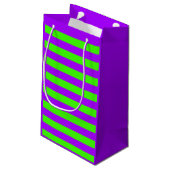 Petit Sac Cadeau Électrique Psychédélique violet et arlequin vert (Dos Angle)