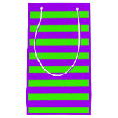 Petit Sac Cadeau Électrique Psychédélique violet et arlequin vert (Devant)