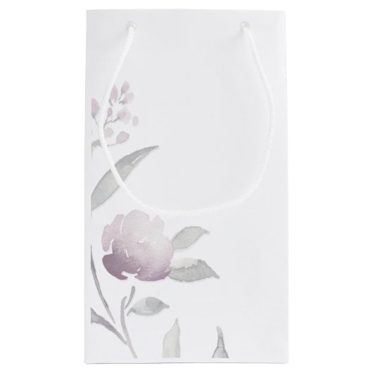 Petit Sac Cadeau Élégant argent floral Chinoiserie Mariage monogram (Dos)
