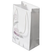 Petit Sac Cadeau Élégant argent floral Chinoiserie Mariage monogram (Dos Angle)