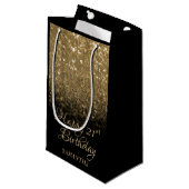 Petit Sac Cadeau Élégant Black Gold Sparkle 21e anniversaire (Devant Angle)