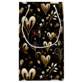 Petit Sac Cadeau Elegant Black Heart Romance (Dos)