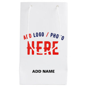 PETIT SAC CADEAU ÉLÉGANT BLANC PERSONNALISABLE MODERNE MARQUE VÉRIF