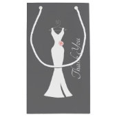 Petit Sac Cadeau Elégant blanc sur gris - Merci élégant (Dos)