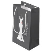 Petit Sac Cadeau Elégant blanc sur gris - Merci élégant (Dos Angle)