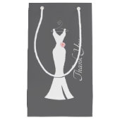 Petit Sac Cadeau Elégant blanc sur gris - Merci élégant (Devant)