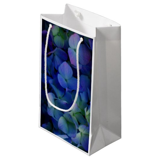 Petit Sac Cadeau Élégant bleu pourpre bleu pourpre floral (Devant Angle)