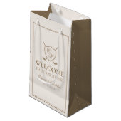 Petit Sac Cadeau Élégant Crest Monogram Golf Mariage Welcome Bag (Devant Angle)