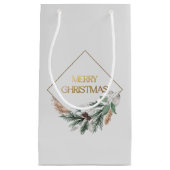 Petit Sac Cadeau Élégant Gray Joyeux Noël (Devant)