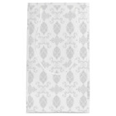 Petit Sac Cadeau Élégant Gris Clair & Blanc, Mariages (Devant)