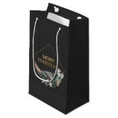 Petit Sac Cadeau Élégant gris foncé Joyeux Noël (Devant Angle)