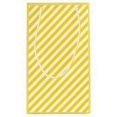 Petit Sac Cadeau Elégant jaune blanc rayé chic Modèle moderne (Dos)