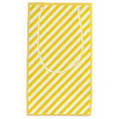 Petit Sac Cadeau Elégant jaune blanc rayé chic Modèle moderne (Devant)