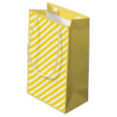 Petit Sac Cadeau Elégant jaune blanc rayé chic Modèle moderne (Dos Angle)