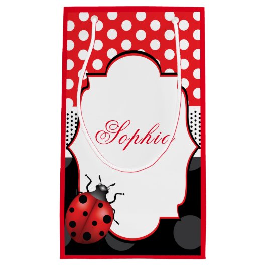 Petit Sac Cadeau Élégant Ladybug personnalisé (Devant)