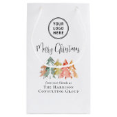 Petit Sac Cadeau Élégant logo d'entreprise Joyeux Noël (Dos)