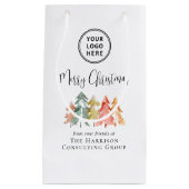 Petit Sac Cadeau Élégant logo d'entreprise Joyeux Noël (Devant)