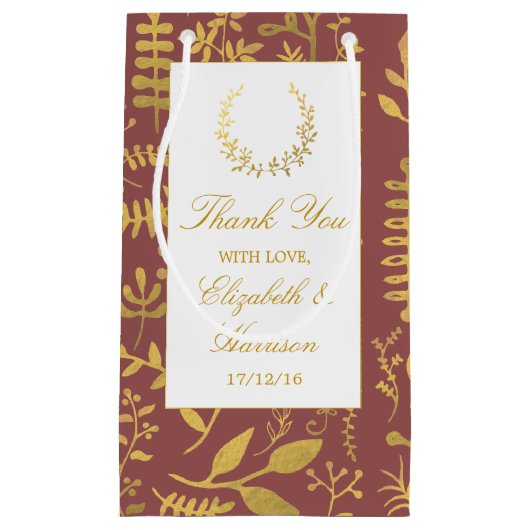 Petit Sac Cadeau Élégant Mariage de couronne dorée (Devant)