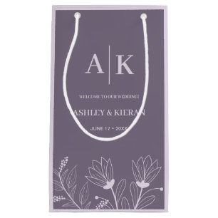 Petit Sac Cadeau Élégant Mariage de lavande florale Bienvenue