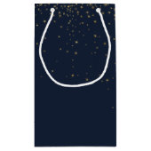 Petit Sac Cadeau Elégant Marine & Gold Falling Stars Mariage Favor (Dos)