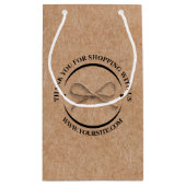 Petit Sac Cadeau élégant merci entreprise kraft bow chic brun (Dos)