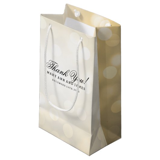 Petit Sac Cadeau Élégant Merci Mariage Gold Parties scintillant Lum (Devant Angle)