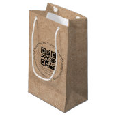 Petit Sac Cadeau élégant minimalis merci code QR affaires kraft (Devant Angle)