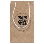 Petit Sac Cadeau élégant minimalis merci code qr entreprise kraft (Devant)