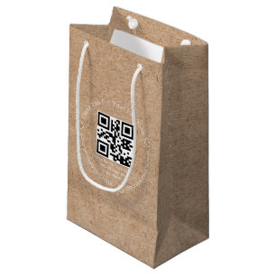 Petit Sac Cadeau élégant minimaliste merci business qr code kraft