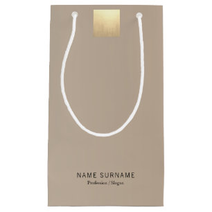 Petit Sac Cadeau Élégant Moderne Minimal Pastel Beige Gradient Or