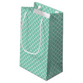 Petit Sac Cadeau Élégant Monogramme De Quatrefoil Vert Mint Avec No (Dos Angle)