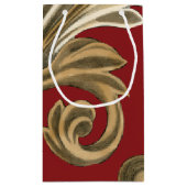 Petit Sac Cadeau Elégant Motif Botanique avec Foliage Tan (Dos)