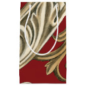 Petit Sac Cadeau Elégant Motif Botanique avec Foliage Tan (Devant)